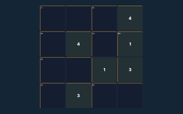 Calcudoku game board